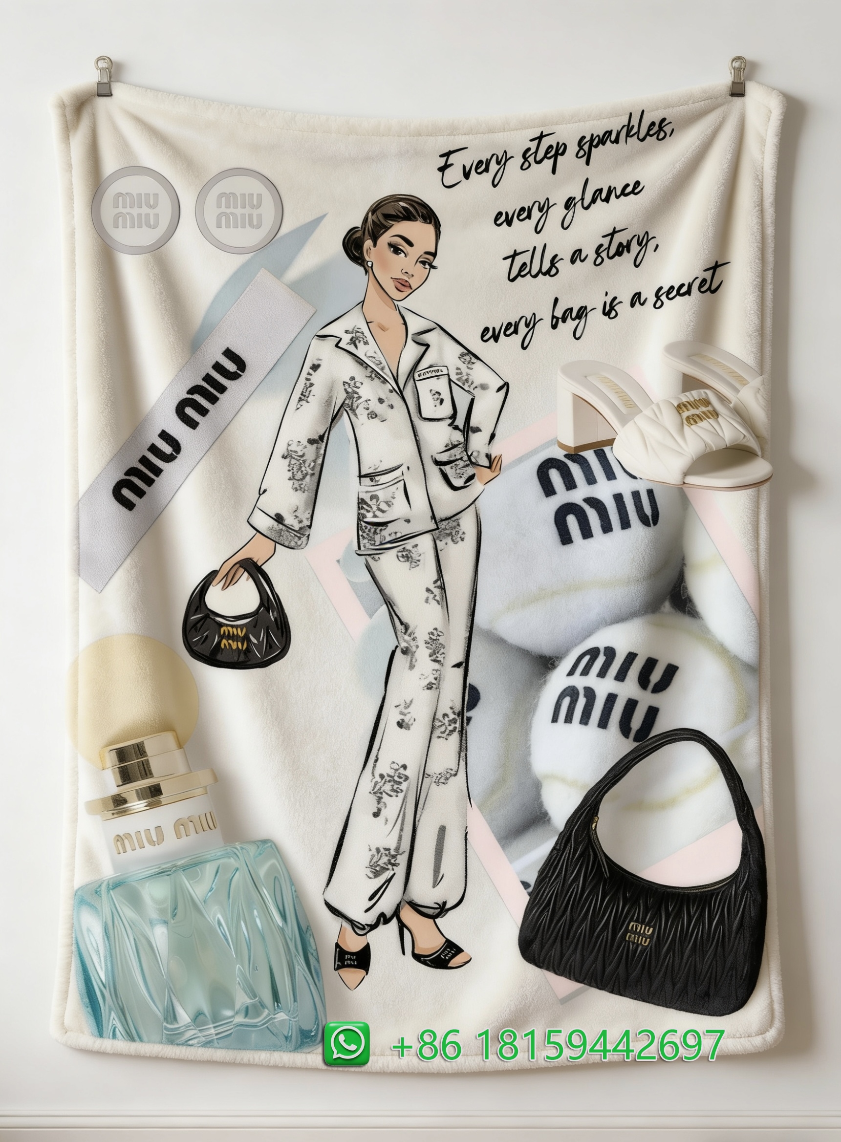 Miumiu Throw Blankets